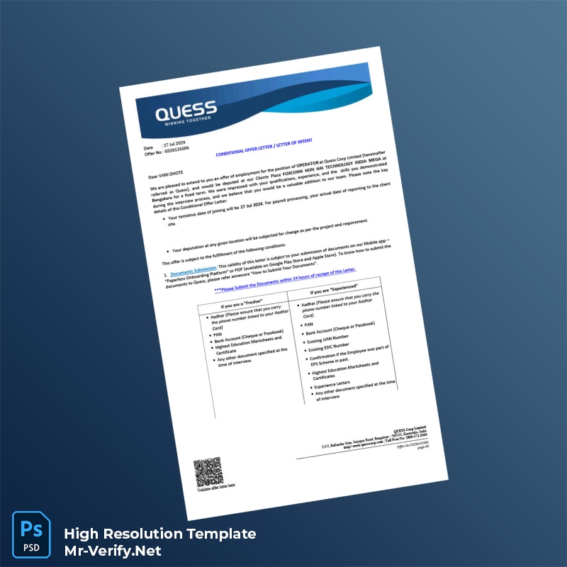 India%20Quess%20Corporation%20Employment%20Verification%20Letter%20Template%20in%20Word%20and%20PDF%20formats-page2 Editable India Quess Corporation Employment Verification Letter Template in Word and PDF formats page 2 Preview - Mac Doc