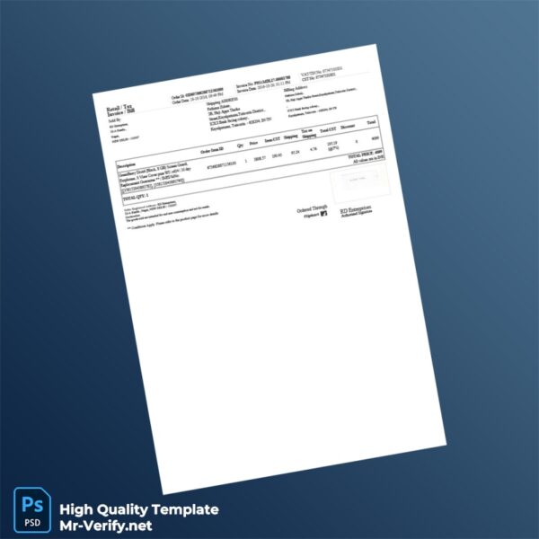 India RD Enterprises Invoice Template in Word and PDF formats