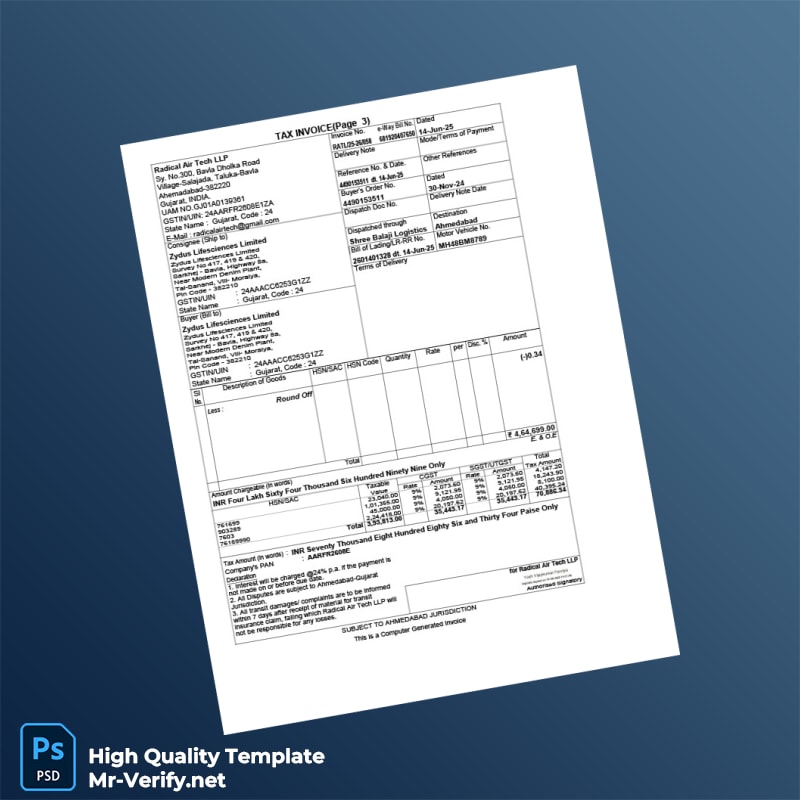 India Radical Air Tech LLP Invoice Template in Word and PDF formats page 3 India Radical Air Tech LLP Invoice Template in Word and PDF formats page 3