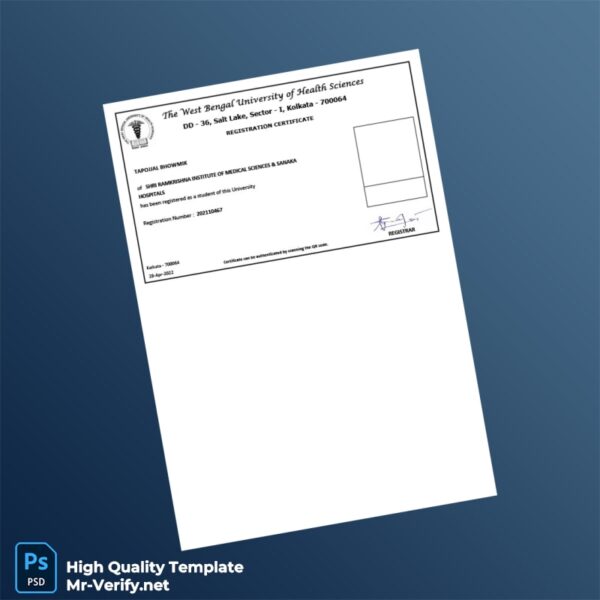 India Registrar Editable Registration Certificate Template in Word and PDF formats