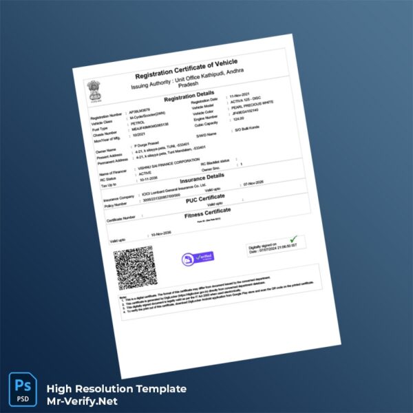 Editable India Registration Authority Registration Certificate Word and Pdf Template Preview - Mac Doc