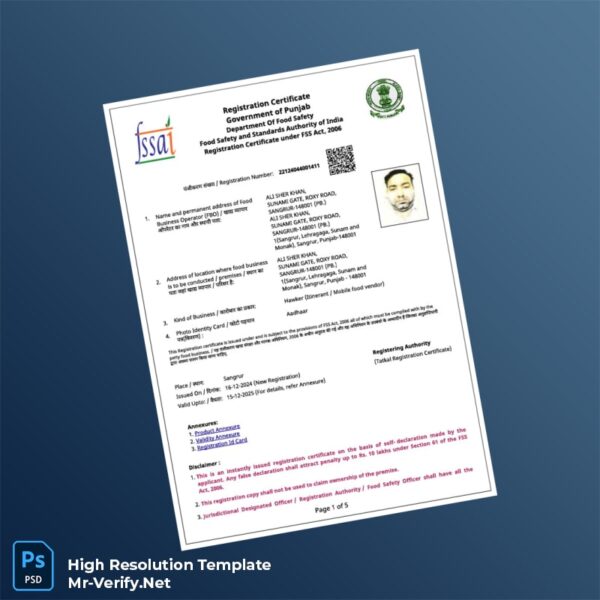 Editable India Registration Certificate Editable Amendment Certificate Word and Pdf Template Preview