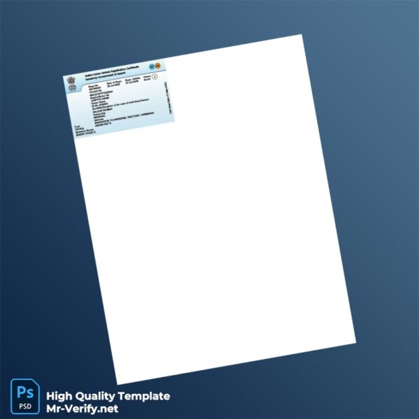 India Registration Certificate Template in Word and PDF formats