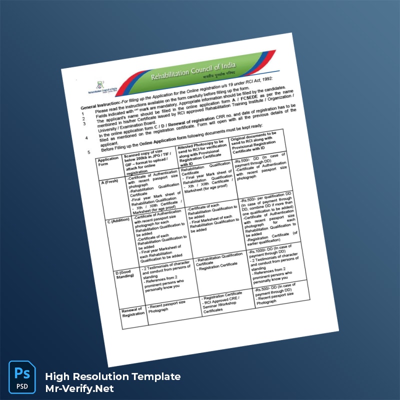 India%20Rehabilitation%20Council%20of%20India%20Registration%20Certificate%20Template%20in%20Word%20and%20PDF%20formats Editable India Rehabilitation Council of India Registration Certificate Word and Pdf Template Preview - Mac Doc