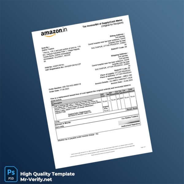 India Rekha Traders Invoice Template in Word and PDF formats