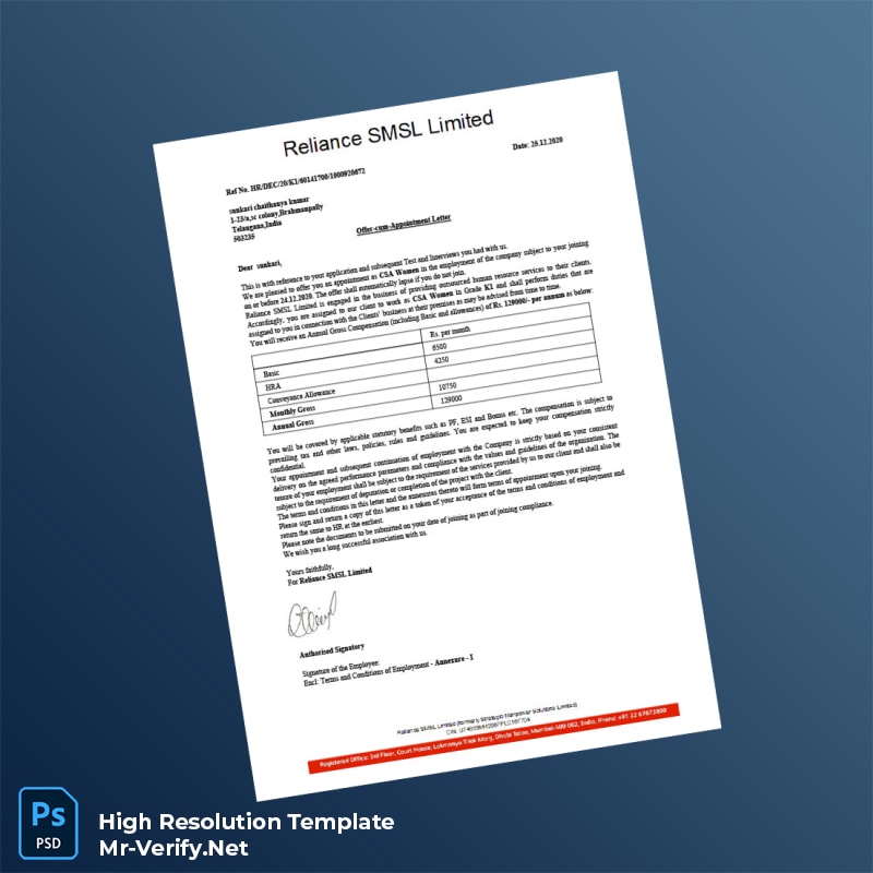 India%20Reliance%20SMSL%20Limited%20Offer%20Letter%20Template%20in%20Word%20and%20PDF%20formats Editable India Reliance SMSL Limited Offer Letter Word and Pdf Template Preview - Mac Doc