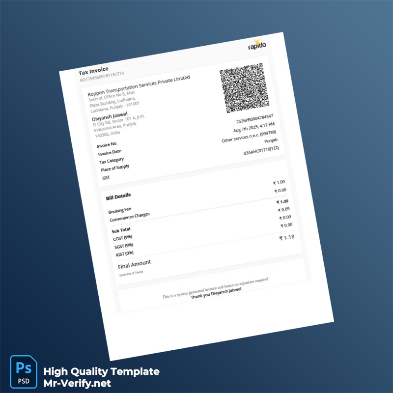 India Roppen Transportation Services Invoice Template in Word and PDF formats page 3 India Roppen Transportation Services Invoice Template in Word and PDF formats page 3