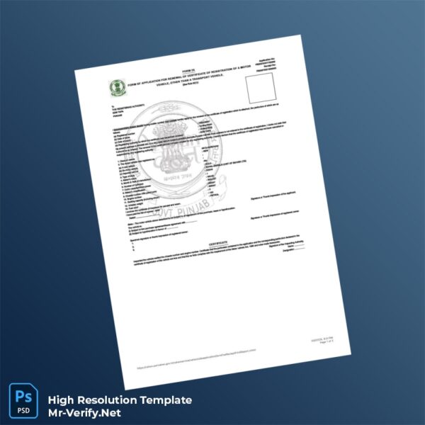 Editable India SDM Tapa Registration Certificate Word and Pdf Template Preview - Mac Doc