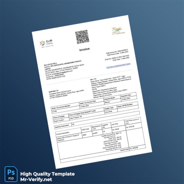 India SRI LADDUGOPAL ENGINEERING PRIVATE LIMITED Invoice Template in Word and PDF formats