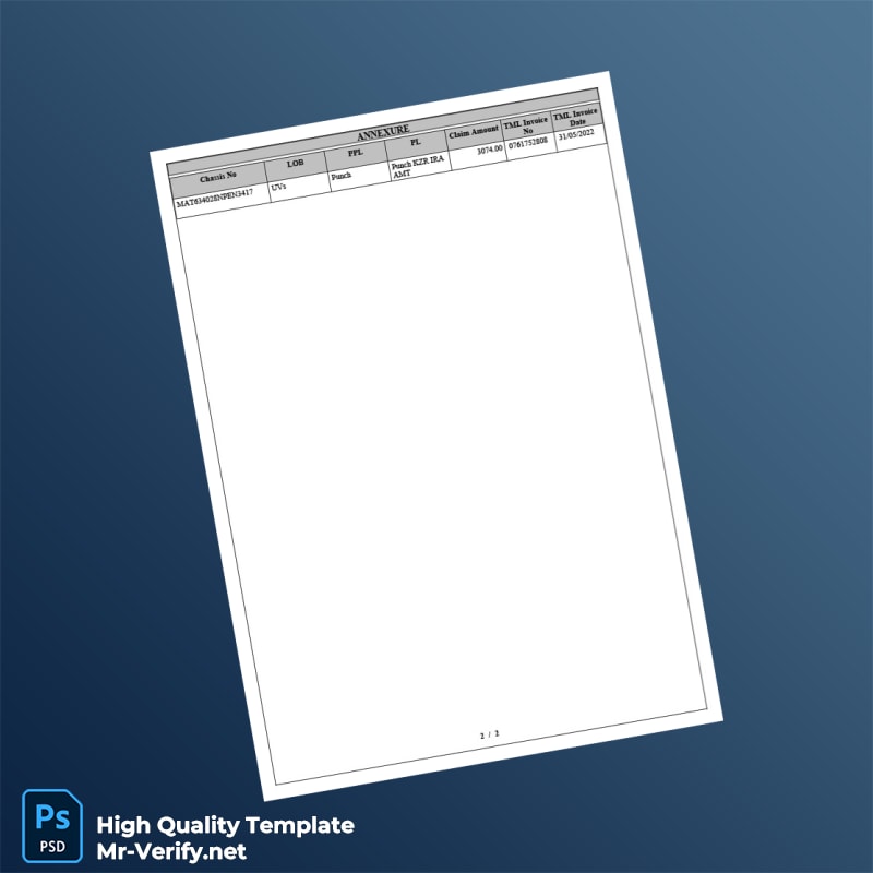 India Seven Autocorp Pvt Ltd Invoice Template in Word and PDF formats page 2 India Seven Autocorp Pvt Ltd Invoice Template in Word and PDF formats page 2