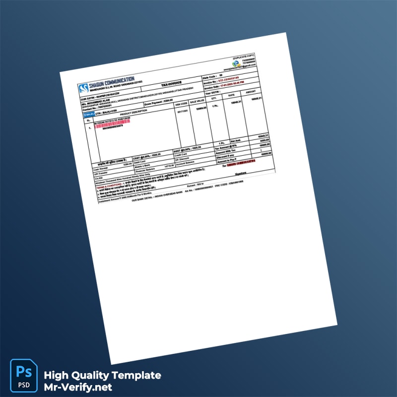India Shagun Communication Tax Invoice Template in Word and PDF formats India Shagun Communication Tax Invoice Template in Word and PDF formats