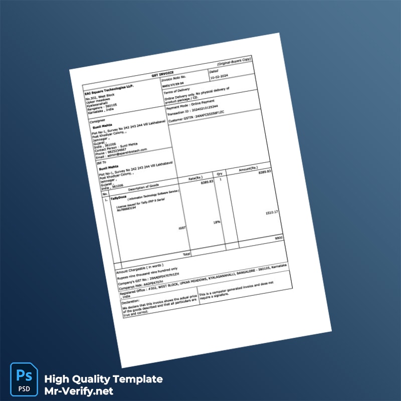 India Sparsh Biotech Invoice Template in Word and PDF formats page 2 India Sparsh Biotech Invoice Template in Word and PDF formats page 2