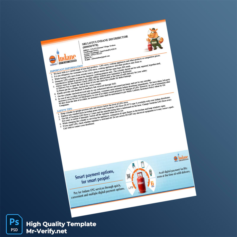 India Sri Lotus Indane Distributor Tax Invoice Template in Word and PDF formats page 2 India Sri Lotus Indane Distributor Tax Invoice Template in Word and PDF formats page 2