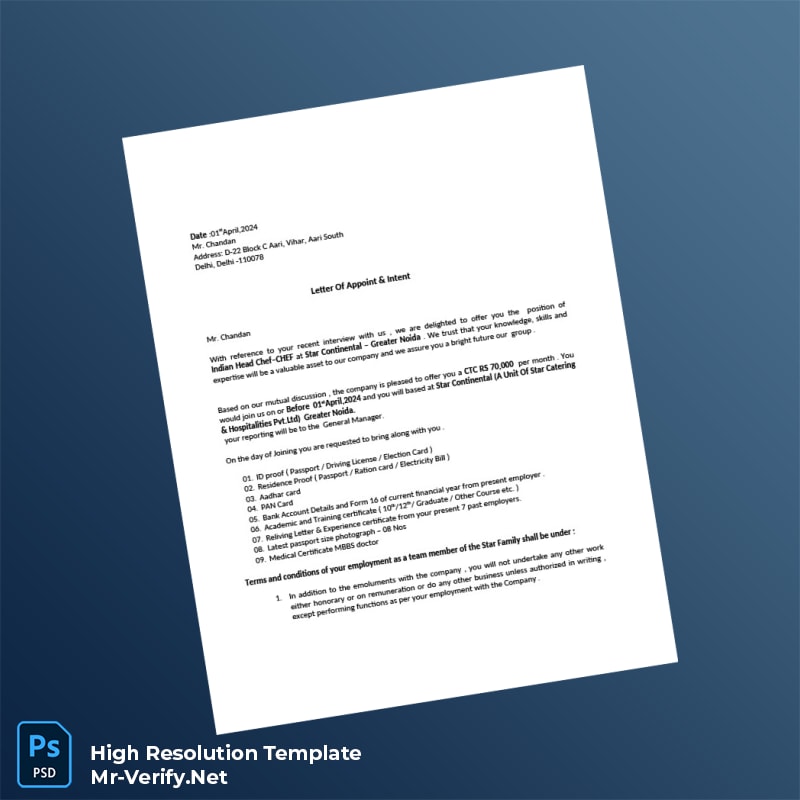 India%20Star%20Continental%20Employment%20Verification%20Letter%20Template%20in%20Word%20and%20PDF%20formats Editable India Star Continental Employment Verification Letter Word and Pdf Template Preview - Mac Doc