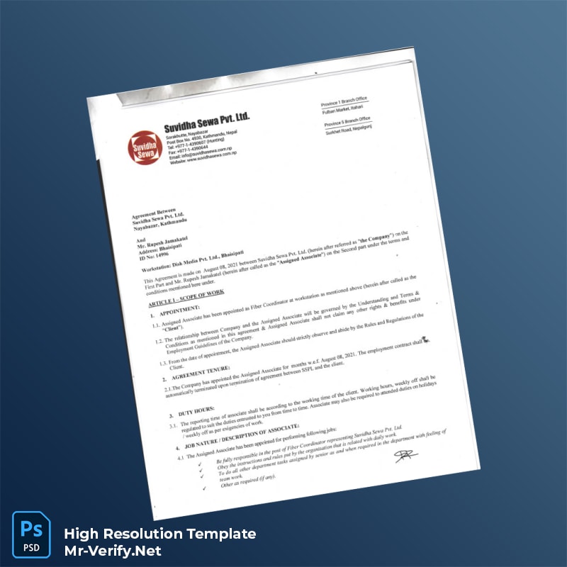 India%20Suvidha%20Sewa%20Pvt%20Ltd%20Employment%20Verification%20Letter%20Template%20in%20Word%20and%20PDF%20formats-page2 Editable India Suvidha Sewa Pvt Ltd Employment Verification Letter Template in Word and PDF formats page 2 Preview - Mac Doc