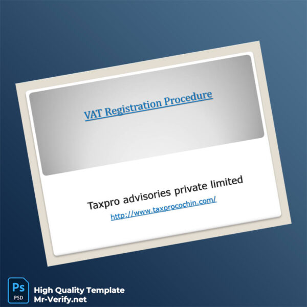 India Tax Authority Editable VAT Registration Certificate Template in Word and PDF formats India Tax Authority Editable VAT Registration Certificate Template in Word and PDF formats