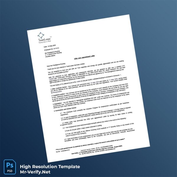 India%20TeamLease%20Services%20Limited%20Employment%20Verification%20Letter%20Template%20in%20Word%20and%20PDF%20formats Editable India TeamLease Services Limited Employment Verification Letter Word and Pdf Template Preview - Mac Doc