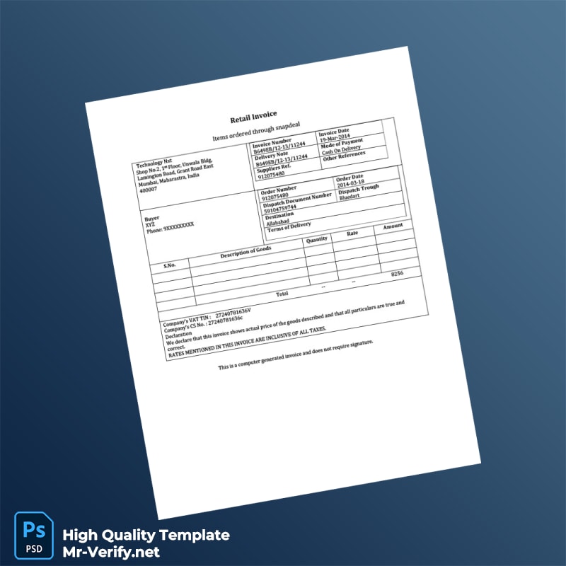 India Technology Nxt Invoice Template in Word and PDF formats India Technology Nxt Invoice Template in Word and PDF formats