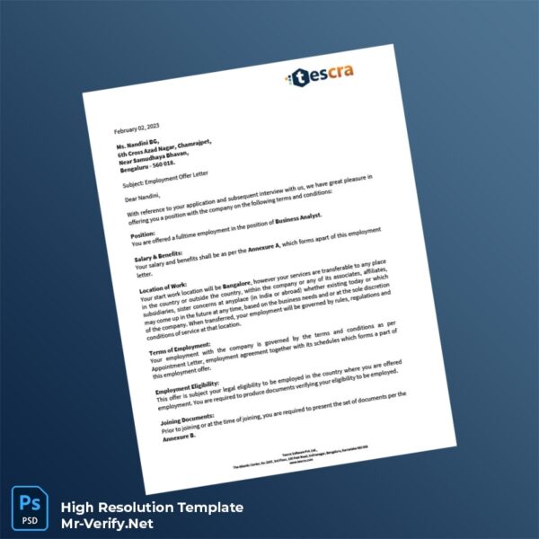 India%20Tescra%20Employment%20Verification%20Letter%20Template%20in%20Word%20and%20PDF%20formats Editable India Tescra Employment Verification Letter Word and Pdf Template Preview - Mac Doc