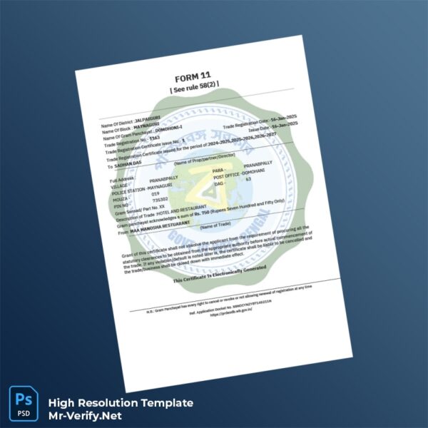 Editable India Trade License Word and Pdf Template Preview - Mac Doc