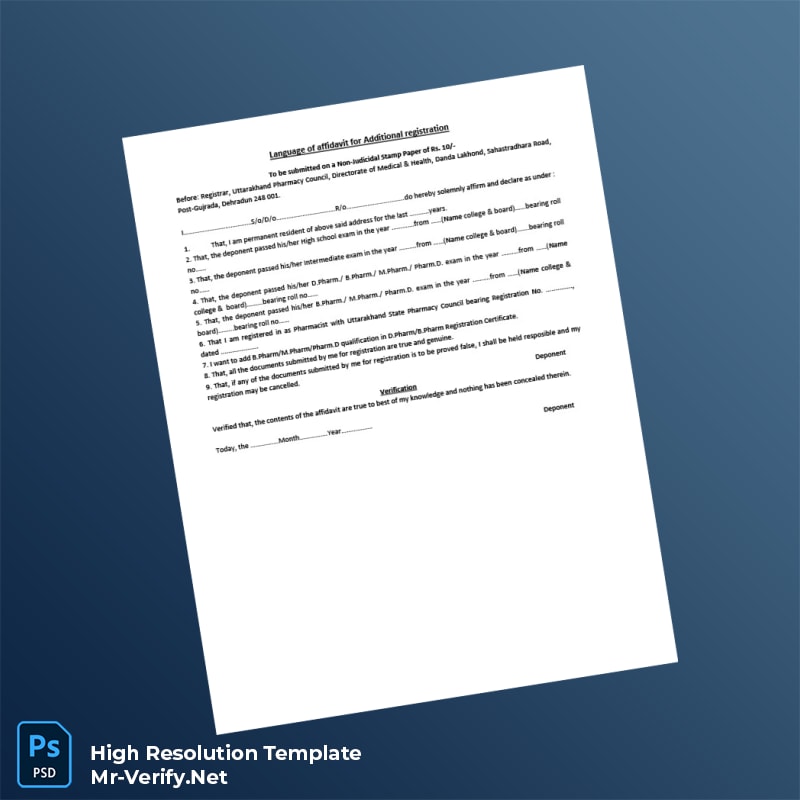 India%20Uttarakhand%20Pharmacy%20Council%20Additional%20Registration%20Certificate%20Template%20in%20Word%20and%20PDF%20formats-page2 Editable India Uttarakhand Pharmacy Council Additional Registration Certificate Template in Word and PDF formats page 2 Preview - Mac Doc