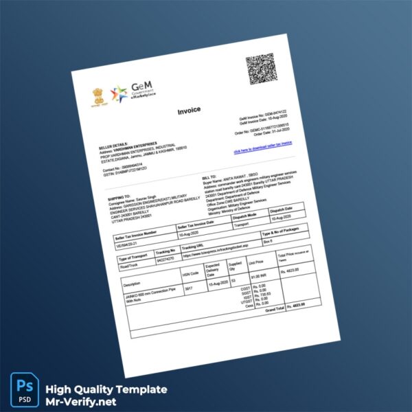 India Vardhman Enterprises Invoice Template in Word and PDF formats India Vardhman Enterprises Invoice Template in Word and PDF formats