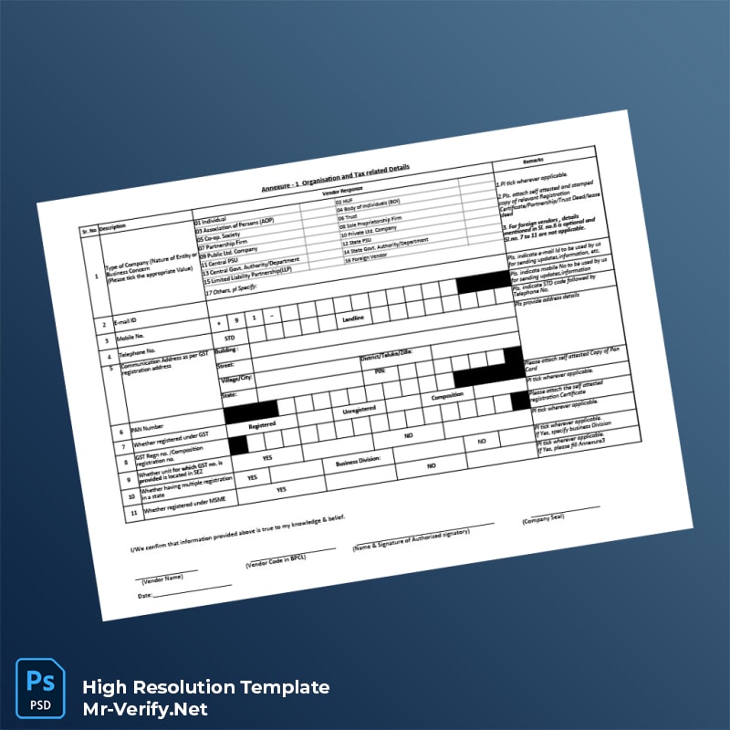 India%20Vendor%20Organisation%20and%20Tax%20Registration%20Details%20Template%20in%20Word%20and%20PDF%20formats Editable India Vendor Organisation and Tax Registration Details Word and Pdf Template Preview - Mac Doc