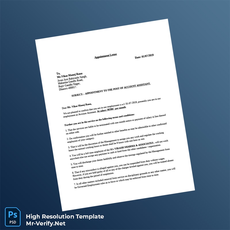 India%20Vikash%20Sharma%20and%20Associates%20Appointment%20Letter%20Template%20in%20Word%20and%20PDF%20formats Editable India Vikash Sharma and Associates Appointment Letter Word and Pdf Template Preview - Mac Doc