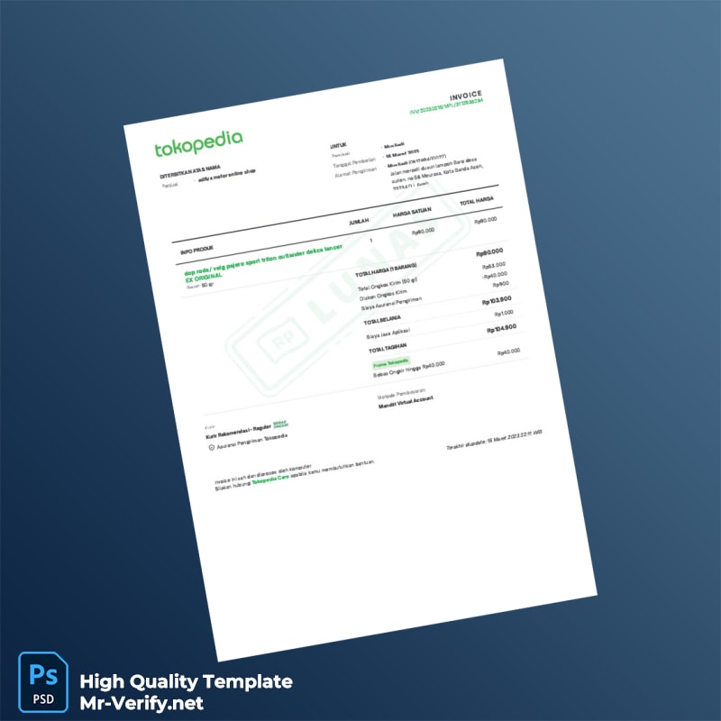 Indonesia Aditya Motor Invoice Template in Word and PDF formats Indonesia Aditya Motor Invoice Template in Word and PDF formats