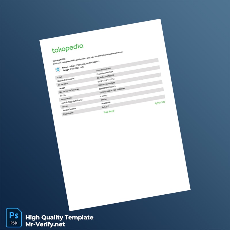 Indonesia BPJS Invoice Template in Word and PDF formats Indonesia BPJS Invoice Template in Word and PDF formats