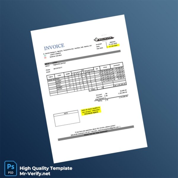 Indonesia Believer Konveksi Invoice Template in Word and PDF formats Indonesia Believer Konveksi Invoice Template in Word and PDF formats