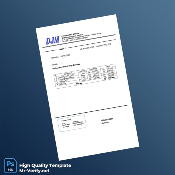 Indonesia CV DWI JAMA MANDIRI Invoice Template in Word and PDF formats Indonesia CV DWI JAMA MANDIRI Invoice Template in Word and PDF formats
