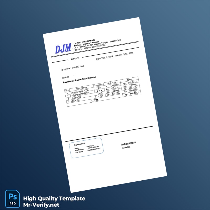 Indonesia CV DWI JAMA MANDIRI Invoice Template in Word and PDF formats Indonesia CV DWI JAMA MANDIRI Invoice Template in Word and PDF formats