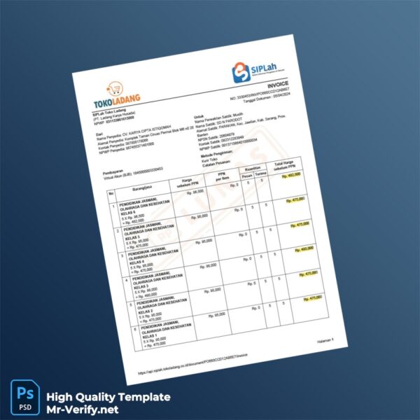 Indonesia CV Karya Cipta Istiqomah Invoice Template in Word and PDF formats
