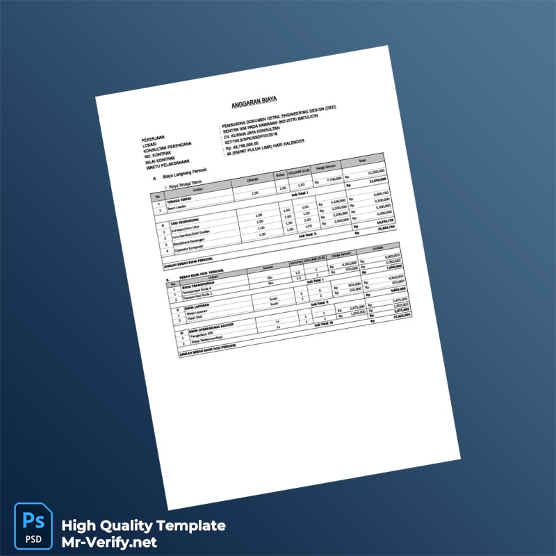 Indonesia CV Kurnia Jaya Konsultan Invoice Template in Word and PDF formats page 3 Indonesia CV Kurnia Jaya Konsultan Invoice Template in Word and PDF formats page 3