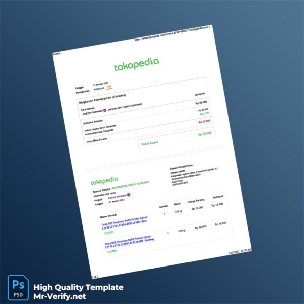 Indonesia FixPrint Invoice Template in Word and PDF formats Indonesia FixPrint Invoice Template in Word and PDF formats