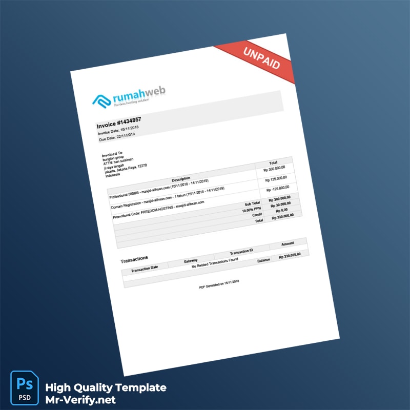 Indonesia Humanweb Invoice Template in Word and PDF formats Indonesia Humanweb Invoice Template in Word and PDF formats