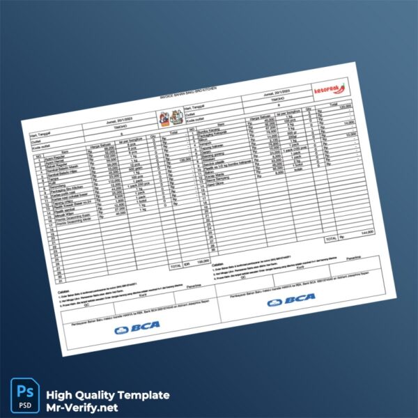 Indonesia Invoice Bahan Baku Template in Word and PDF formats Indonesia Invoice Bahan Baku Template in Word and PDF formats