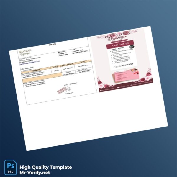 Indonesia Invoice Wo Template in Word and PDF formats Indonesia Invoice Wo Template in Word and PDF formats