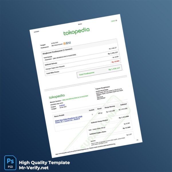 Indonesia KiosRobot Invoice Template in Word and PDF formats