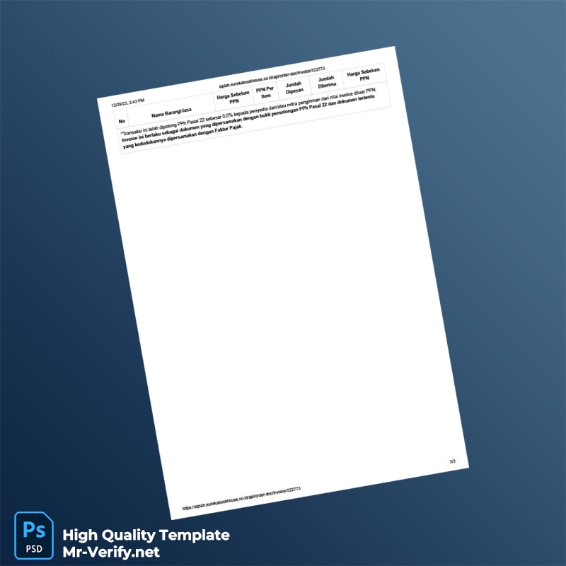 Indonesia PT Eureka Bookhouse Invoice Template in Word and PDF formats page 3 Indonesia PT Eureka Bookhouse Invoice Template in Word and PDF formats page 3