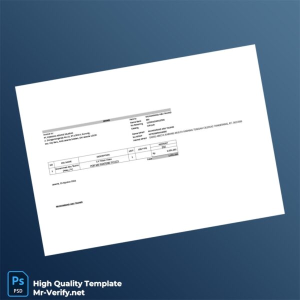 Indonesia PT Formasi Agung Selaras Invoice Template in Word and PDF formats