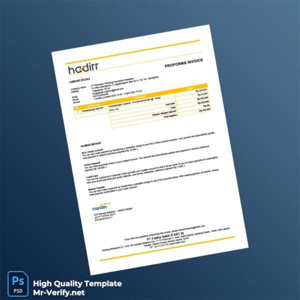 Indonesia PT Rahwana Teknologi Proforma Invoice Template in Word and PDF formats Indonesia PT Rahwana Teknologi Proforma Invoice Template in Word and PDF formats
