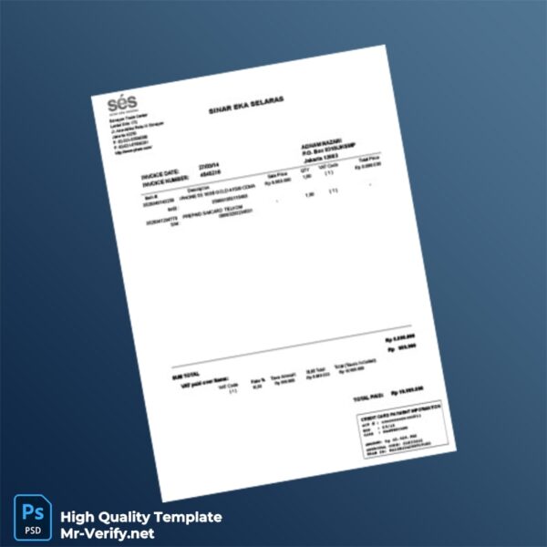 Indonesia PT Sinar Eka Selaras Invoice Template in Word and PDF formats Indonesia PT Sinar Eka Selaras Invoice Template in Word and PDF formats