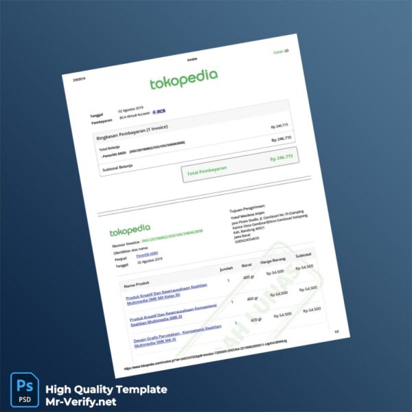 Indonesia Penerbit ANDI Invoice Template in Word and PDF formats