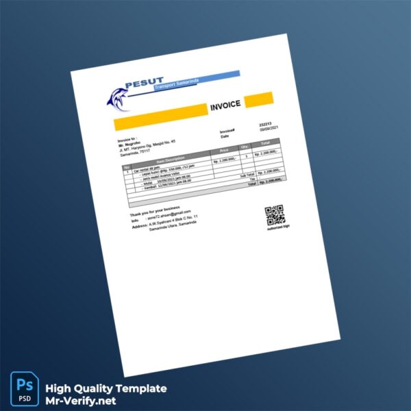Indonesia Transport Samarinda Invoice Template in Word and PDF formats Indonesia Transport Samarinda Invoice Template in Word and PDF formats