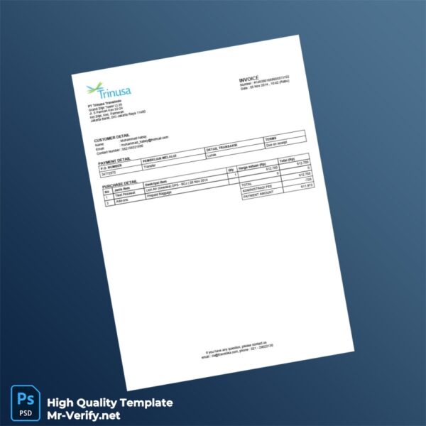 Indonesia Traveloka Invoice Template in Word and PDF formats