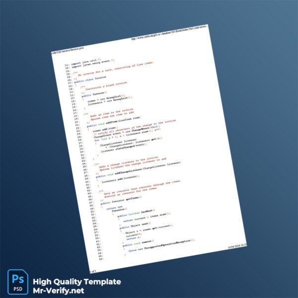 Invoice Template in Word and PDF formats