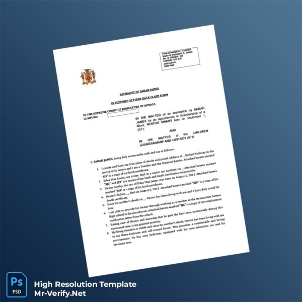 Editable Jamaica Sarah James Employment Verification Letter Word and Pdf Template Preview - Mac Doc
