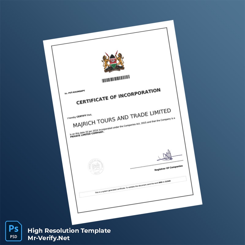 Kenya%20Registrar%20of%20Companies%20Certificate%20of%20Incorporation%20Template%20in%20Word%20and%20PDF%20formats Editable Kenya Registrar of Companies Certificate of Incorporation Word and Pdf Template Preview - Mac Doc
